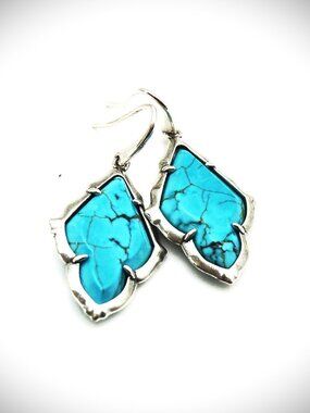 KENDRA SCOTT Adeline Rhodium Plated Turquoise Magnesite Drop Earrings